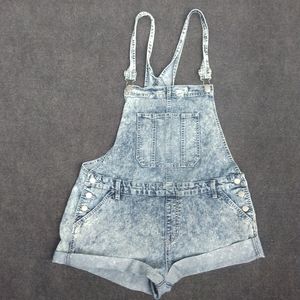 Stonewashed Overall Shorts